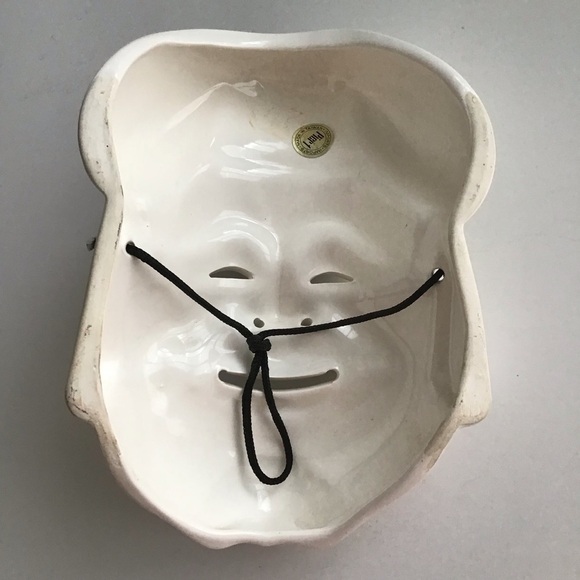 Pier One SET OF 3 White Ceramic Wall Art Masks Japanese Daikoku & Enosis Vintage - Picture 7 of 16